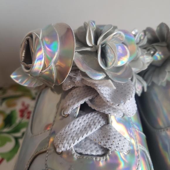 Chrome mirror metallic mule sneakers Size 12 - Picture 3 of 7